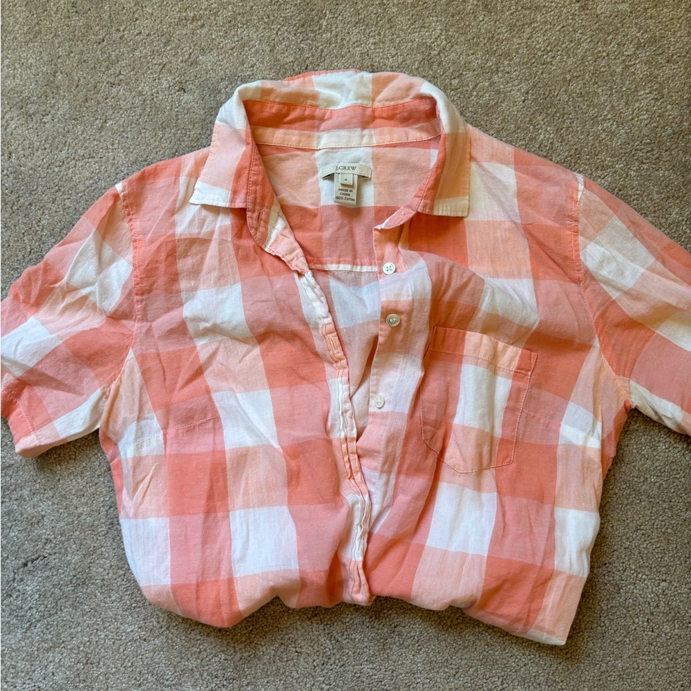 J. Crew Buffalo Plaid Short Sleeve Button-Up